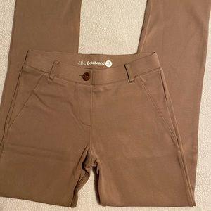 Betabrand Khaki Twill Straight Leg: XS Petite